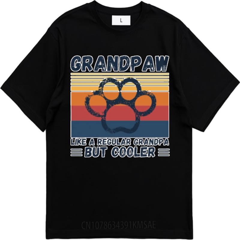 Soft For Unisex Summer Tshirt Oversized Grandpaw Paw Print Retro Design Cool Grandpa Style Trendy Unisex Tops Workout Tshirt