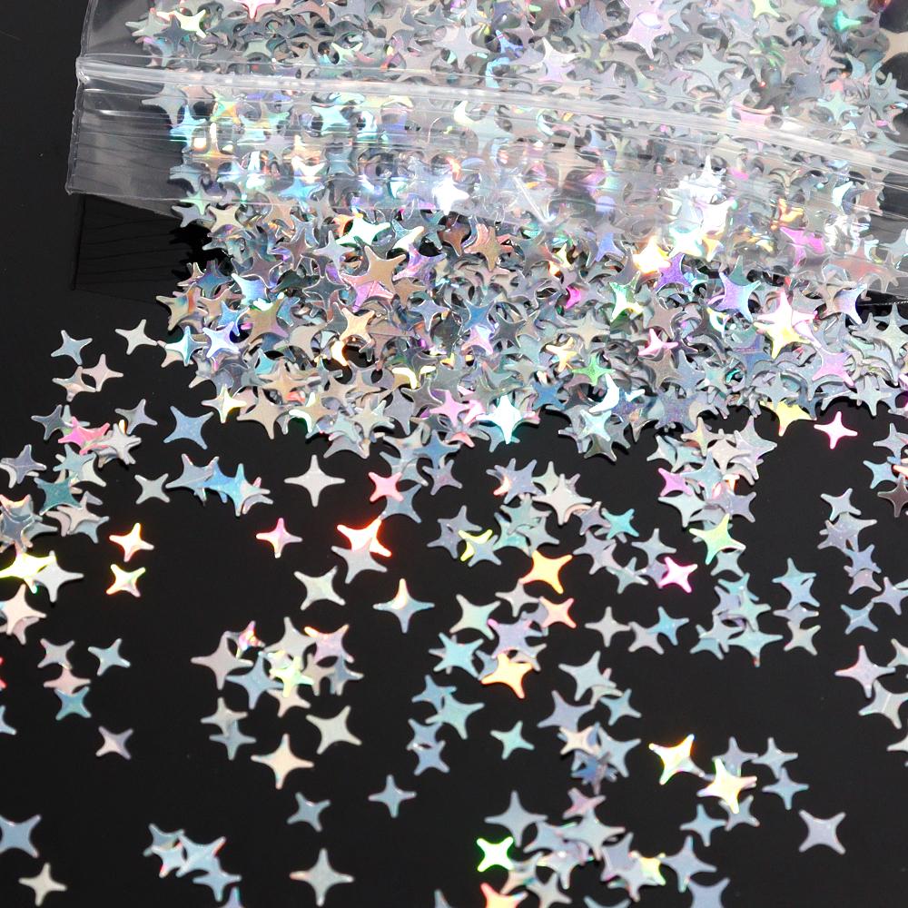 

50 г 16 цветов четырехугольные блестки со звездами, блестящие смешанные лазерные украшения для дизайна ногтей, кристаллы, капли, клей, аксессуары для ногтей, маникюр «сделай сам»