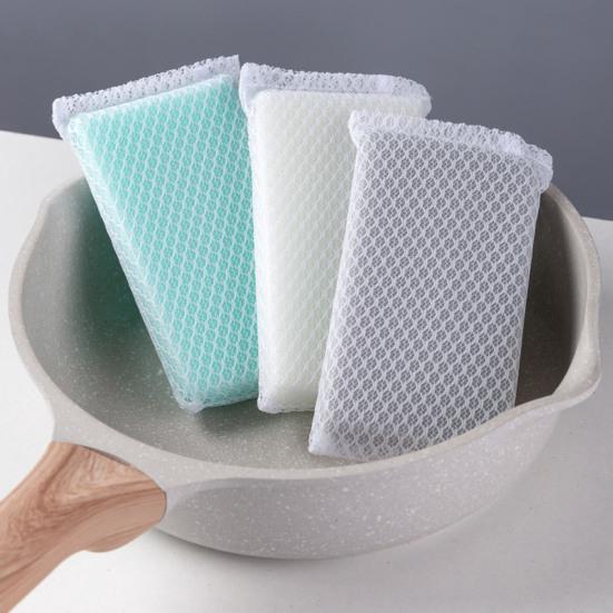 5/10Pcs Cleaning Sponge Unique Mesh Surface Strong Decontamination Lightweight Dishwashing Sponge