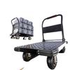 Foldable Steel Hand Truck: Portable Flatbed Trolley for Transporting Goods