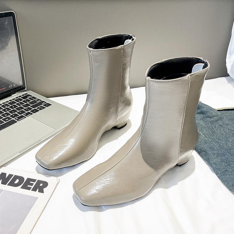 Retro NEW 2025 Autumn Winter Boots Women's Simple Square Head Thi Heel High Heel ort Boots Ele ort Boot