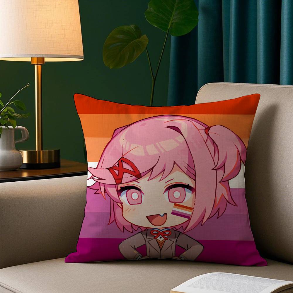 D-Doki Doki L-Literature Club Pillow Case Cozy Plush Pillow Cover Double Side Printed – Home Gift for Bedroom Decor