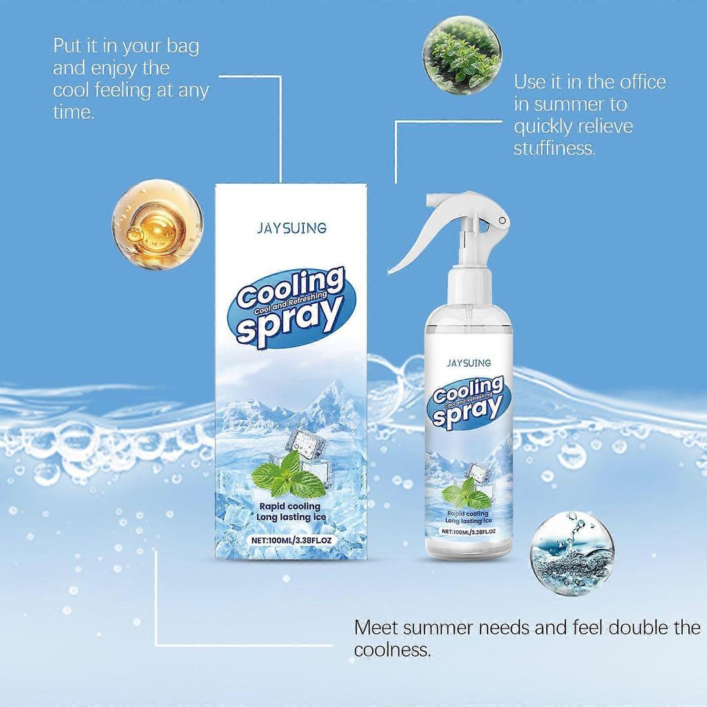 Cooling spray for summer outdoor body cooling portable spray cool feeling refreshing non-sticky 100ml
