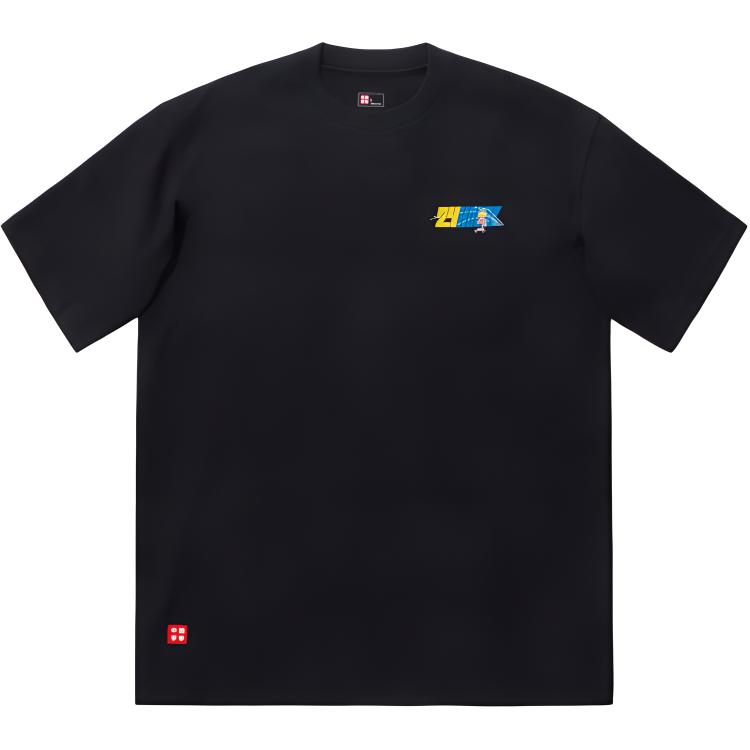 

Коллаборация Li Ning X Pablo Ientile Пуловер свободного кроя Футболка с коротким рукавом Унисекс Футболки Черный AHSUE53-1 L