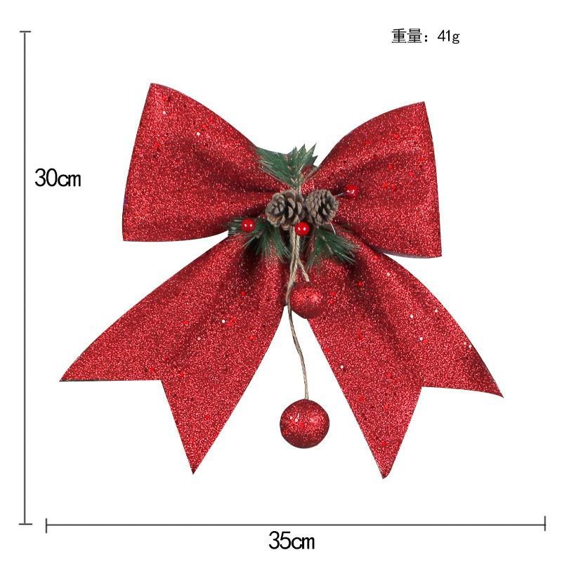 Christmas Pine Cone Big Bow Ornament Diy Christmas Tree Pendant Scene Arrangement Accessories Pendant