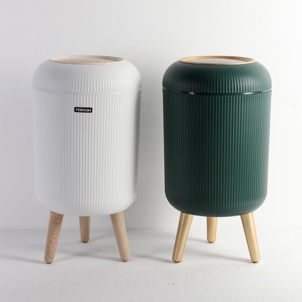Luxury 10L Kitchen Trash Can Large Capacity Trash Bin Tall Waste Bins Household Cleaning Accessories Trash Can for Livingroom белый
