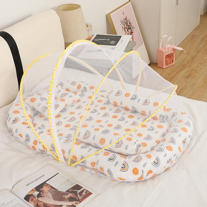 Portable Newborn Bionic Sleeping Mat with Mosquito Net for Crib or Bed