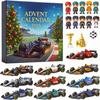 2D Flat Acrylic Four-wheel Drive Racing Christmas Arrival Calendar 24day Countdown Car Surprise Blind Box Christmas Tree Pendant