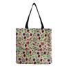 Damen Vintage Leinen-Tragetasche - Große Kapazität Krankenschwester-Print Schulter-Handtasche für Freizeit & Lebensmitteleinkauf KTB