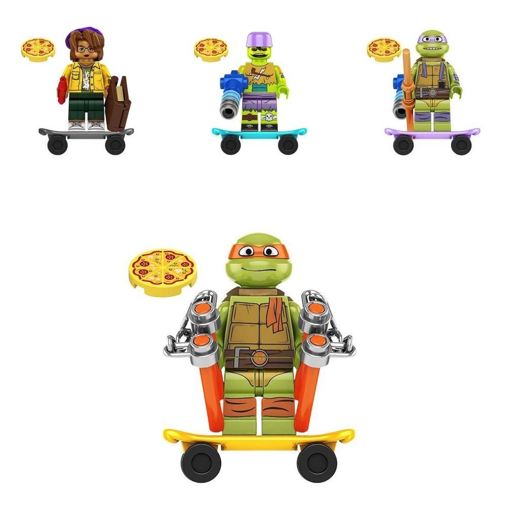 Children's Toy Kf6196 Ninja Turtle Da Vinci Building Blocks Abs Plastic Non-electric Diy