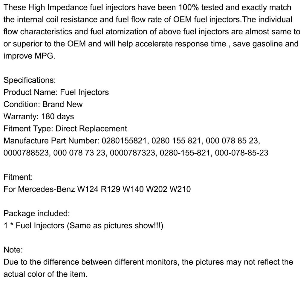 1PCS Fuel Injector 0280155821 Fit Mercedes-Benz W124 R129 W140 W202 W210