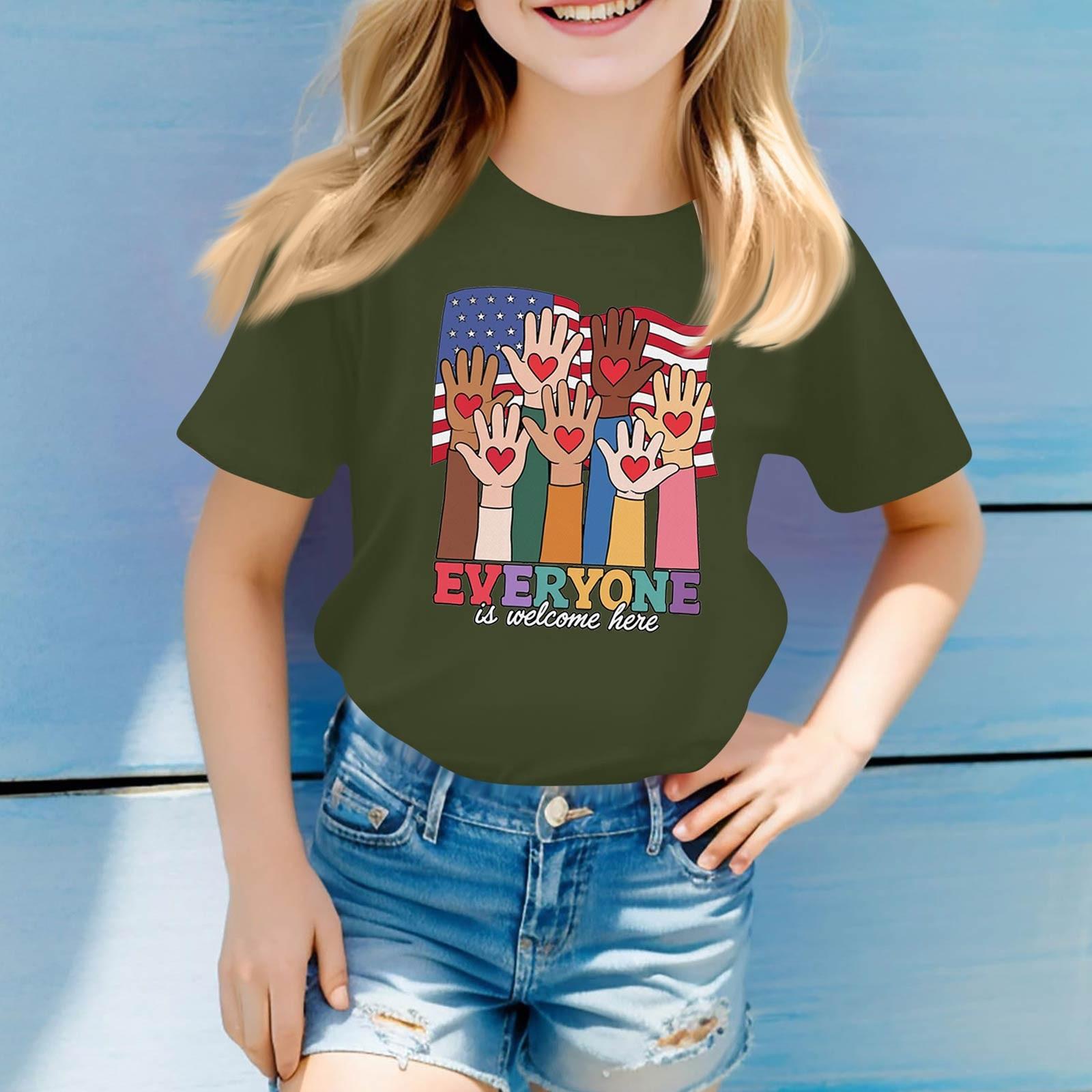 

Детский набивной короткий рукав круглый вырез повседневный удобный свободный легкий топ 100 армия зеленый