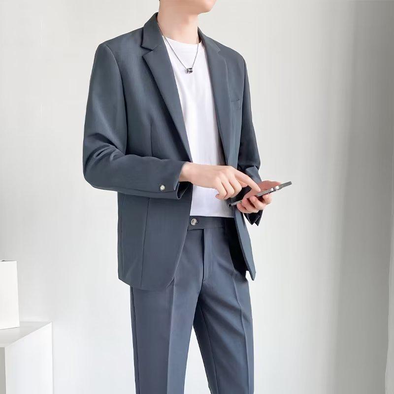 Korean Style Slim Fit Men's Business and Wedding Suit Jacket