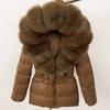 OFTBUY Winter Jacket Women's Real Raccoon Fox Fur White Duck Down Coat Thick Warm
