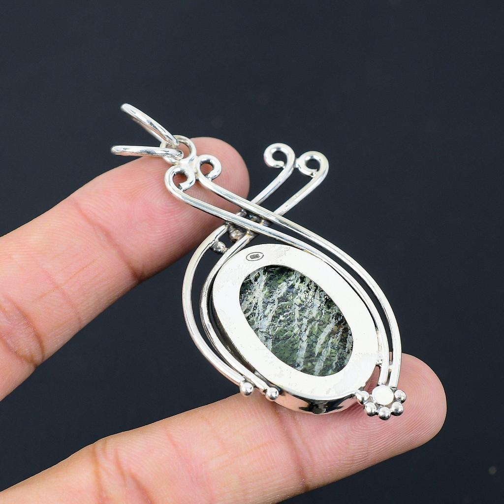 Mothers day Sale Sterling Silver Natural Green Swiss Opal Sister Pendant Jewelry