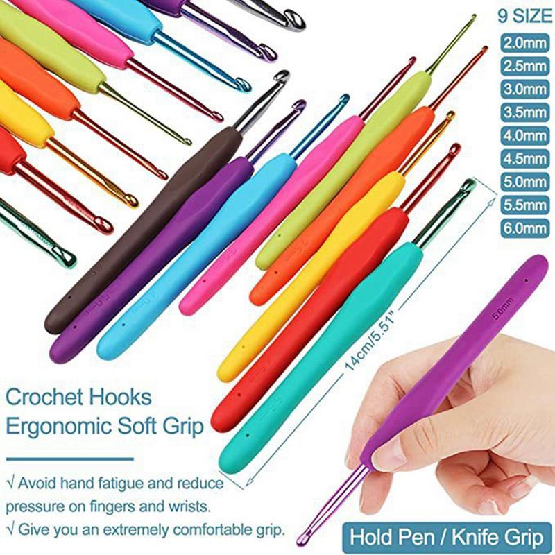 Crochet Kit For Beginners Wool Knitting Tool Crochet Kit 58X Portable Crochet Tools With Soft Lace Crochet Hook Yarn Ball