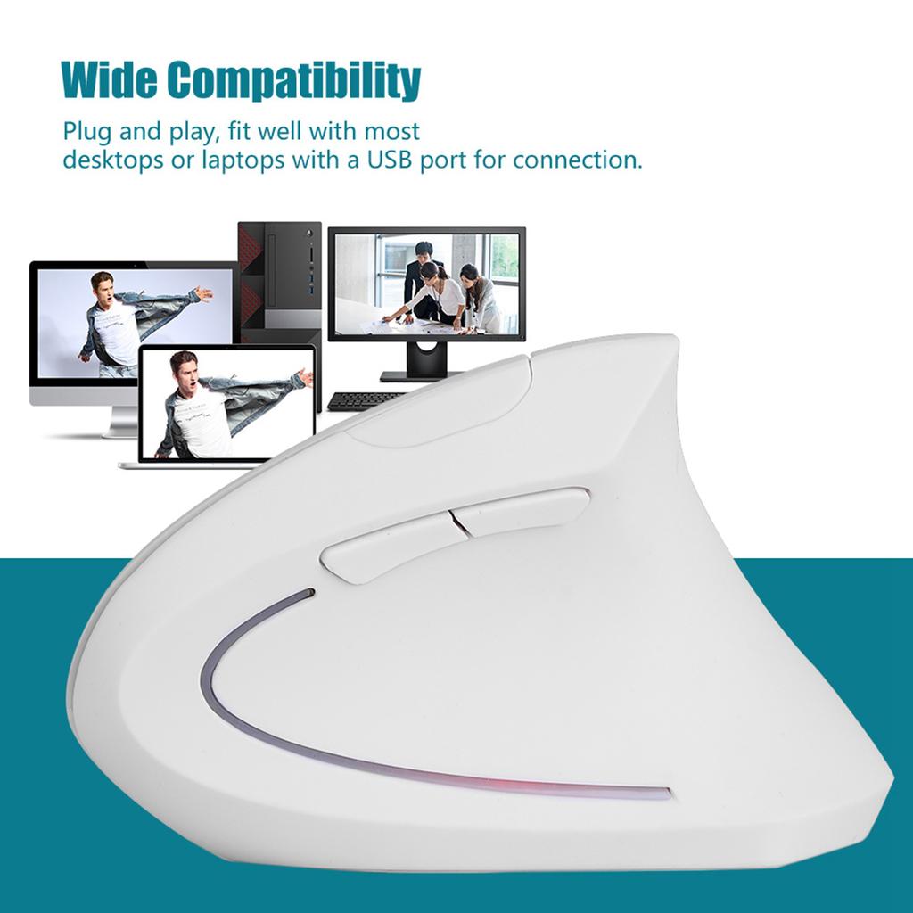 2.4GHz Optical 1600DPI Wireless Ergonomic Vertical Gaming Mouse NOn delay for pc  Laptop Black