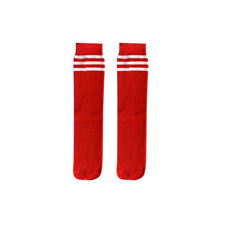 Red Mid-Calf Christmas Stockings & Halloween Cosplay Socks for Sports, Dance, and JK Style