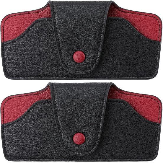 Sunglasses Holder For Car Visor Vegan Leather Glasses Case With Clip Automotive Interior Visor Accessories