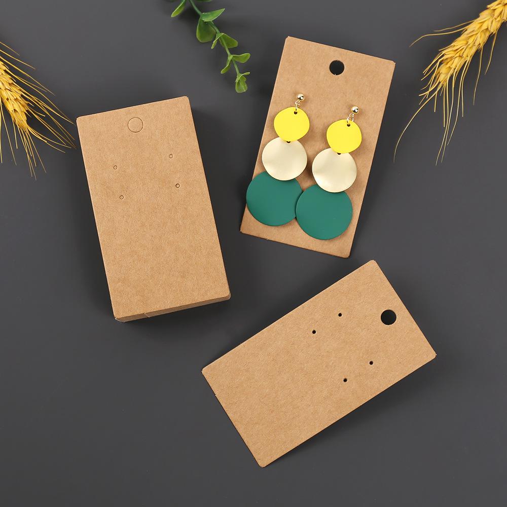 Kraft Paper Earring Card - 5x9cm Blank Display for Studs