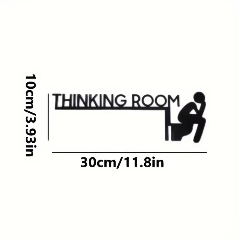 1pc Modern Metal Toilet Door Sign - Stylish Thinking Room Wall Sculpture - Home Decor Artwork - Decorative Door Frame Pendant