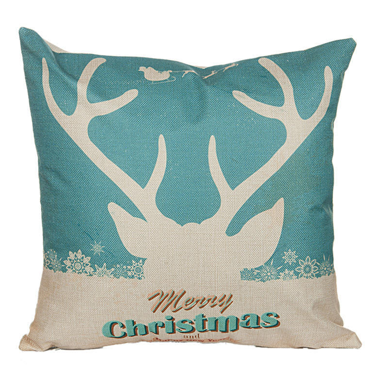 Elk Christmas Deer Cartoon Cartoon Cotton Linen Pillow Car Home Sofa Cushion Creative