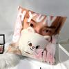 Hyunjin Graphic Pillow Cover Pink Pastel Star Heart Pattern Decorative Pillowcase For Sofa Bed Bedroom Fan Gift