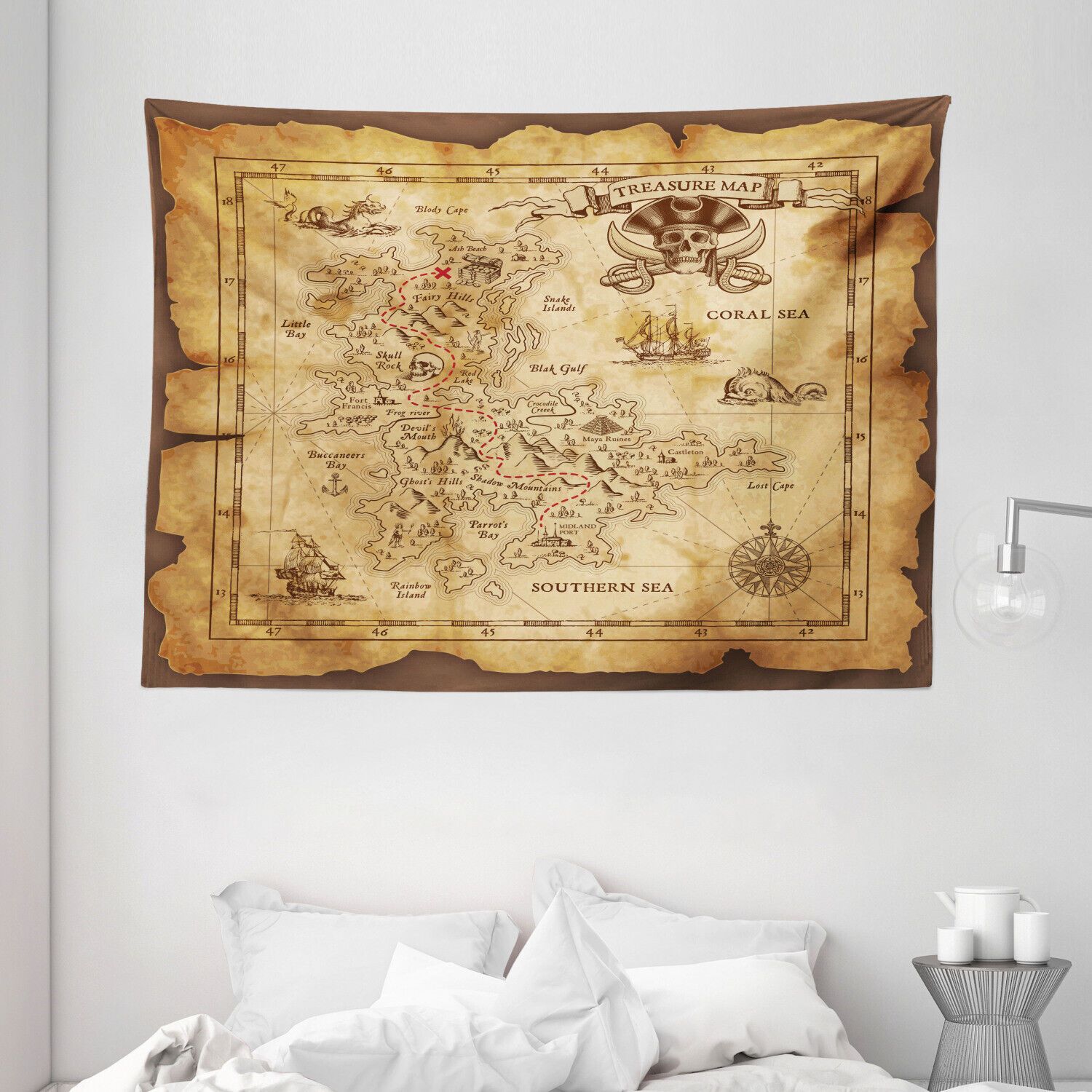 Tapestry Island Old Paper Treasure Map 75x100