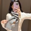 Cute Bear Knitted Autumn and Winter Warm Scarf Korean Student Couple Versatile Neck Protector Wool Scarf