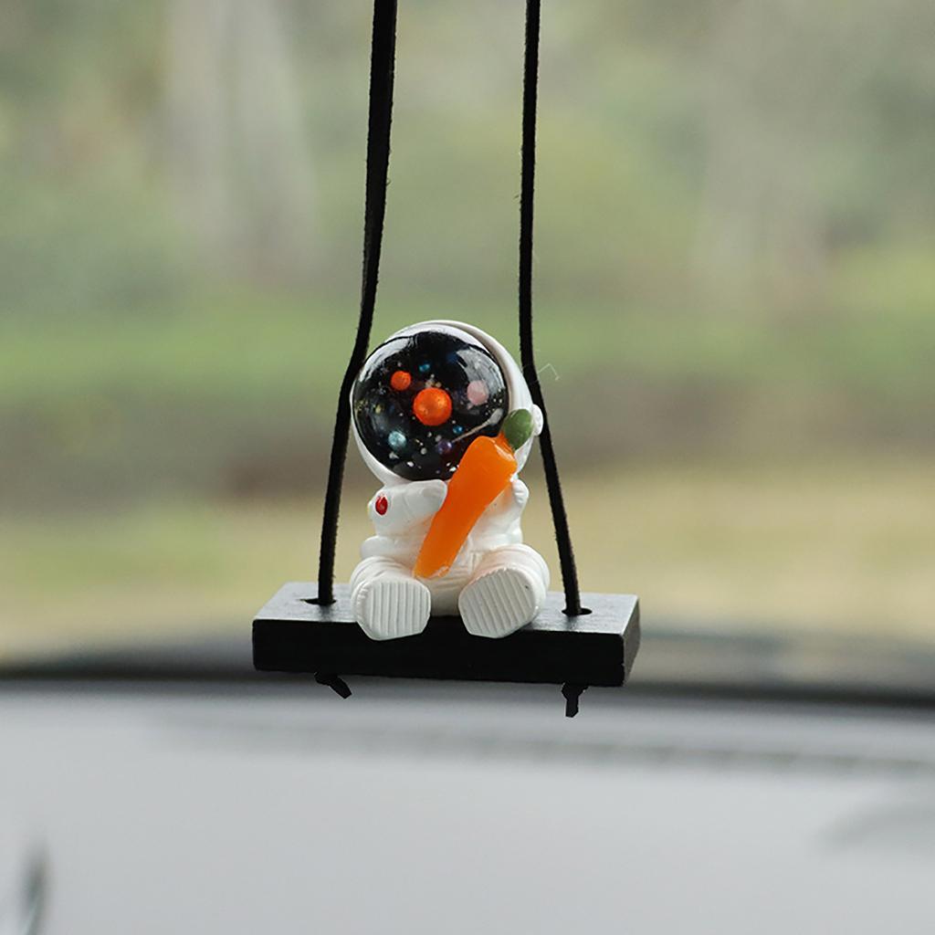 Car Hanging Ornament Swing Astronaut, Cute Car Pendant Mirror Accessories for Car Interior Ornaments,Pendant