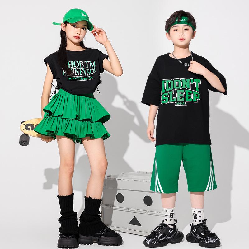 Girls' Jazz Dance Suit - Hip-Hop Street Fashion, Trendy Children's Performance Wear, Zhang Yuanying Style.