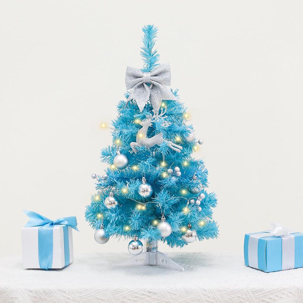 Mini Blue Tabletop Christmas Tree - 45/60cm Decorative Holiday Accent 2025