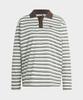 ADIDAS Striped Oversized Long Sleeve Polo Shirt - White / Ku6081