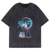 Demon Slayer Anime Charcoal Shirou Short Sleeve Cotton Men and Women Doing Old Washed Summer Retro Loose T-shirt Casual