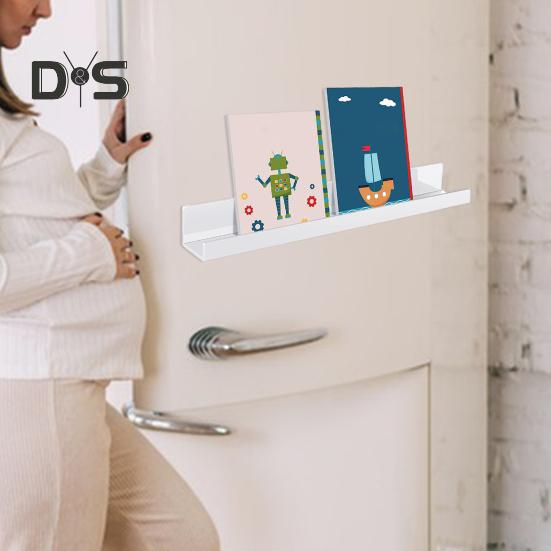 2Pcs Magnetic Bookshelf Whiteboard Reusable Metal Display Stand with Strong Magnetism Floating Book Holder