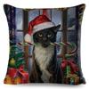 Pet Cartoon Animal Pillowcase Cute Watercolor Cat Cushion Cover Decor Sofa Home Car Children's Room Pillowcase