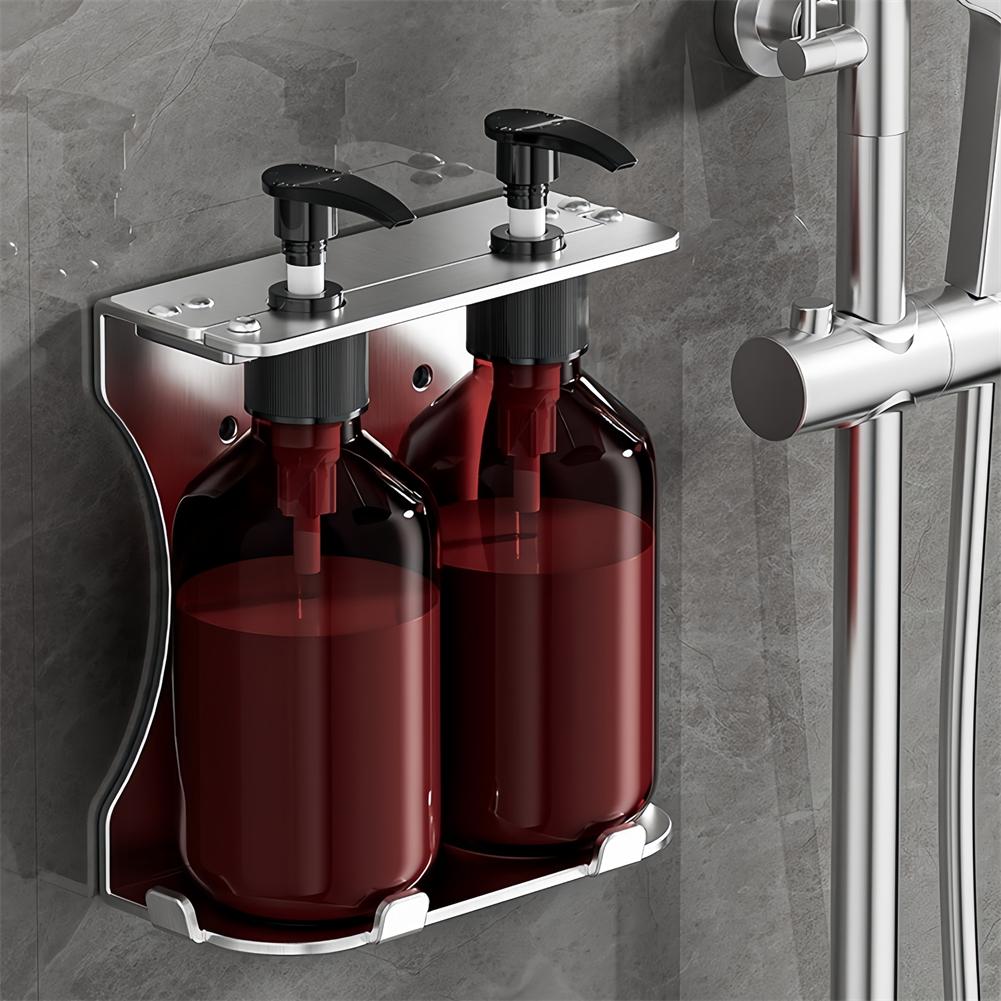 1 Set Dispenser Bottle Holder And Pump Bottle Wall Mounted Manual Soap Dispenser Shampoo Shower Gel Pump Bottle With Holder