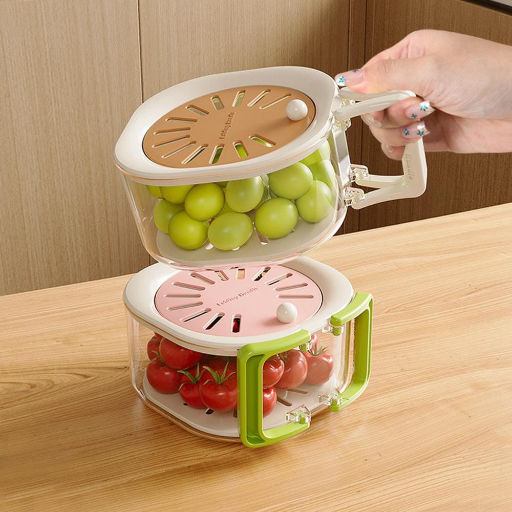 2 in 1 Drainage Tray Thickened Fruit Washing Basket Efficient Drainage Vegetable Washing Basket