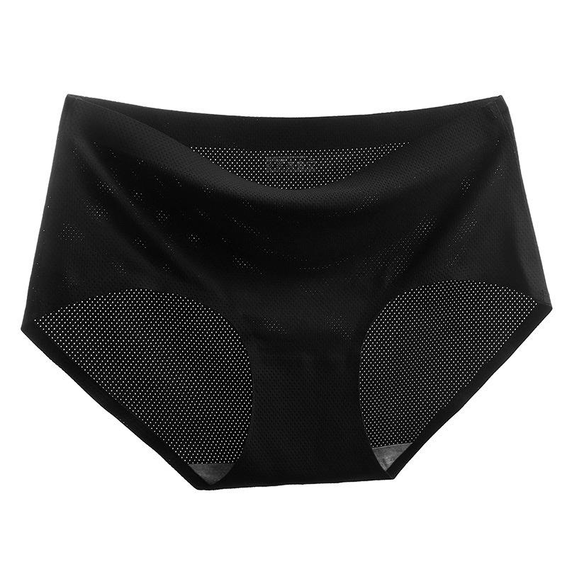 

Бесшовные дышащие сетчатые трусики-слипы из ледяного шелка со средней посадкой, с вырезами, сексуальные, тонкие M