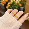 Golden Everlasting Woven Sand Gold Cross Open Ring - Bestie Couple Jewelry Gift