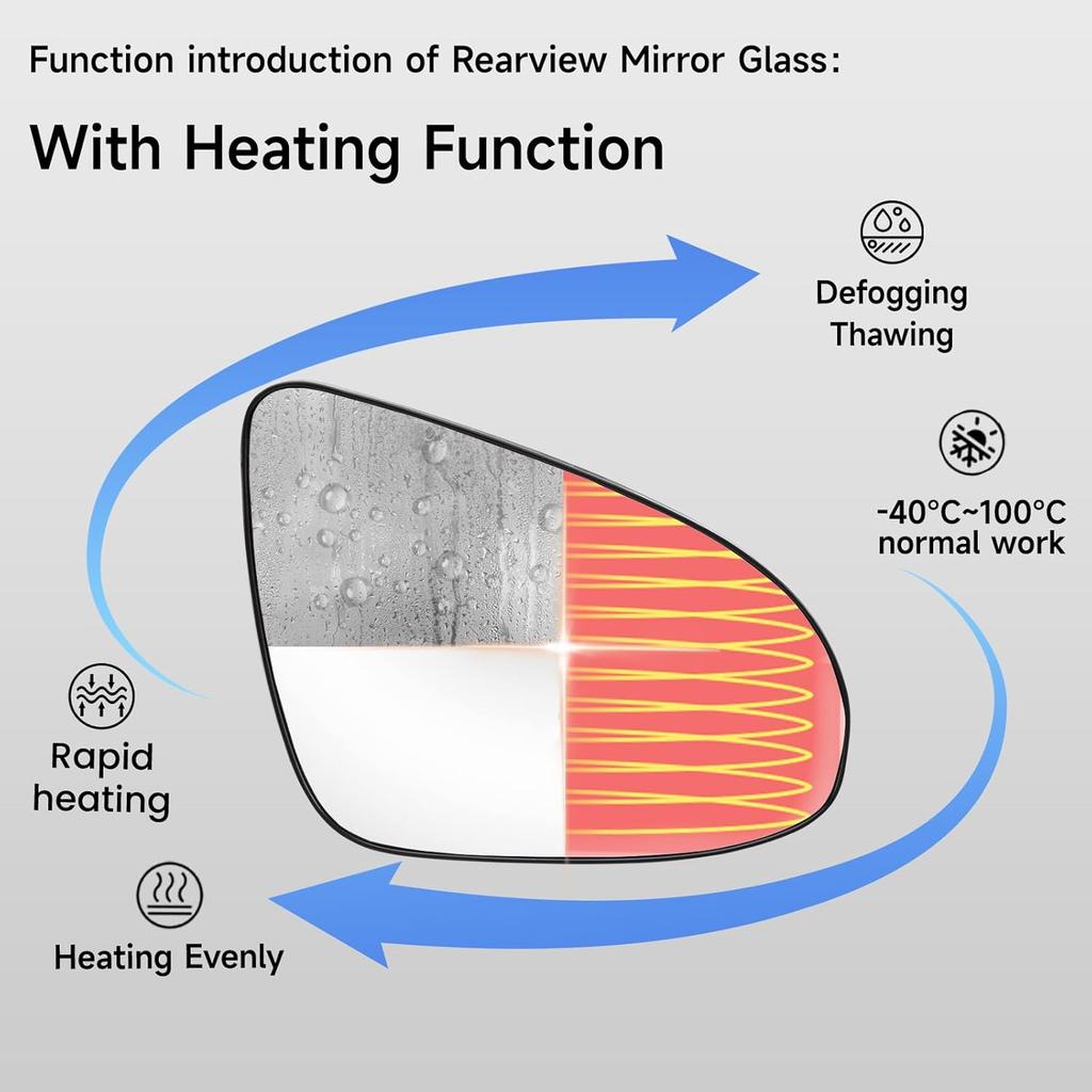 Passenger Side Mirror Replacement For Toyota Camry 2012 2013 2014 2015 2016 2017, Avalon 2013 2014 2015 2016 2017 2018 Hybrid - Right Side Mirror