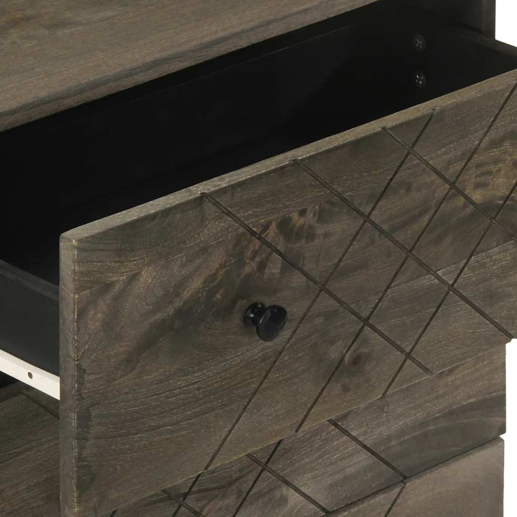 Vidaxl Szafka, Czarna, 60X33X75 Cm, Lite Drewno Mango