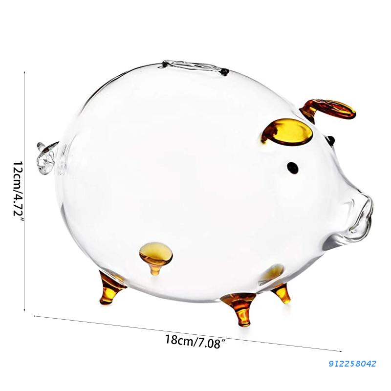 Schwein Sparschwein Spardosen Münzspardose Niedlich Transparentes Glas Souvenir Geburt, Spardosen Geldspardose für Kinder, Jungen