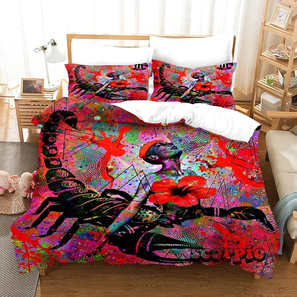 Comforter Abstract Painting Home High Quality Super Soft Comfortable Cotton Bedding Set Eu Double Size Bedclothes Dropship
