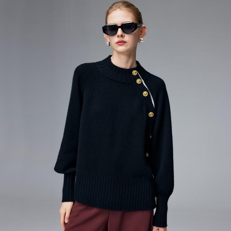 

PALUOPO Women s Thick Pure Cashmere Lantern Sleeve Sweater L