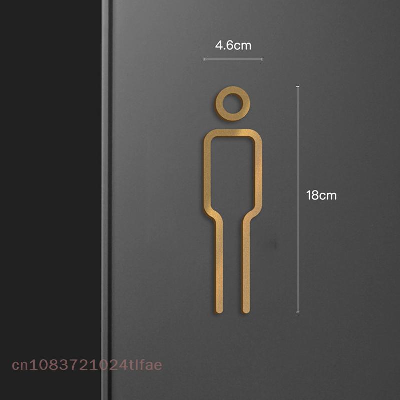 Toilet Door Wall Sticker Acrylic Board Restroom Sign WC Bracket Universal Wall Stickers