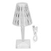 LED Crystal Table Light USB Charging Transparent Prism Dimmable Desk Lamp for Room Decor Warm White
