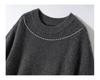 Women's Mid-Length Cashmere Knit Pullover - Five-Point Sleeves, Round Neck, Elegant Simplicity