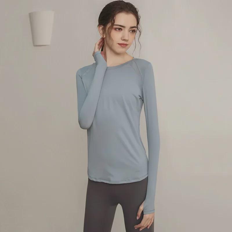 Women's Long-Sleeve Breathable Yoga & Running T-Shirt - Spring/Autumn Fitness Top