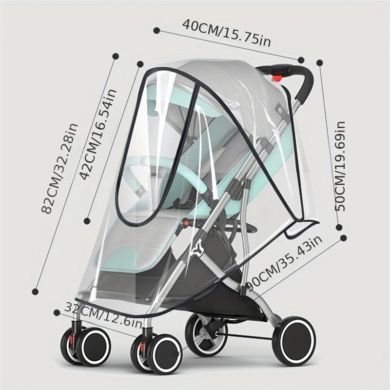 EVA Universal Baby Stroller Rain Cover Children Car Windshield Waterproof Front Zipper U-shaped Large Opening Enlarged Thickened